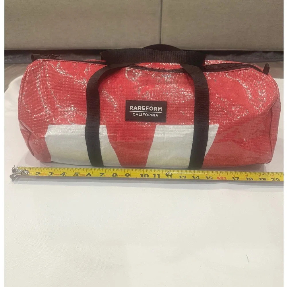 Rareform Duffle Bag‎ Unisex Medium Pink White Upcycled Billboard Vinyl Sporty
